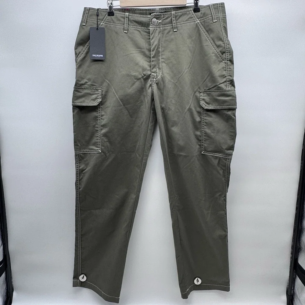 True Religion Cargo Pants Men's 36 Kalamata Green Style 700820 MSRP $169 NWT